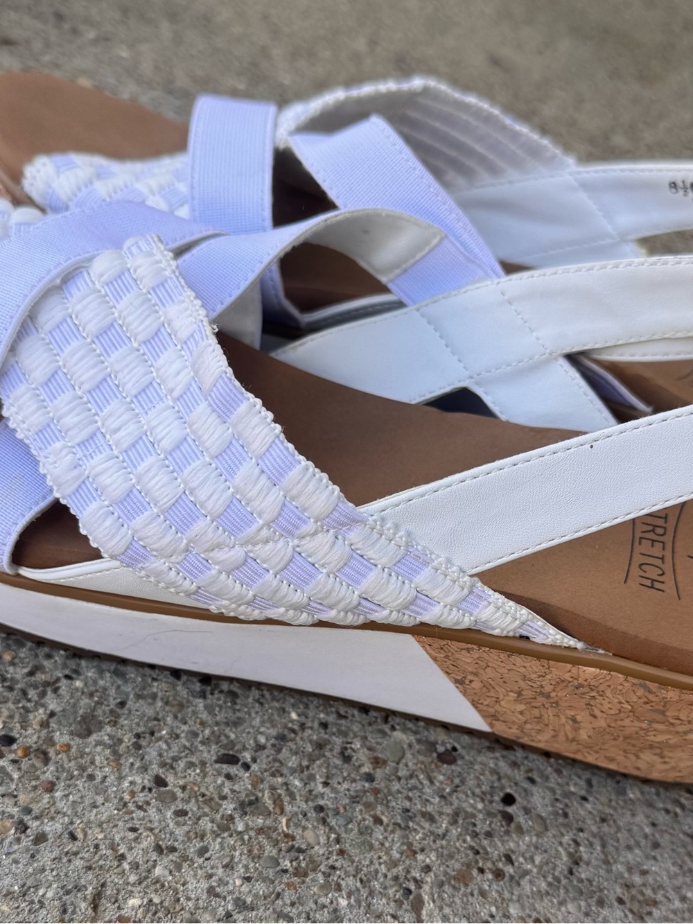 Impo Jolene White Woven Platform Sandals with Elastic Cross Straps- NEW UNWORN